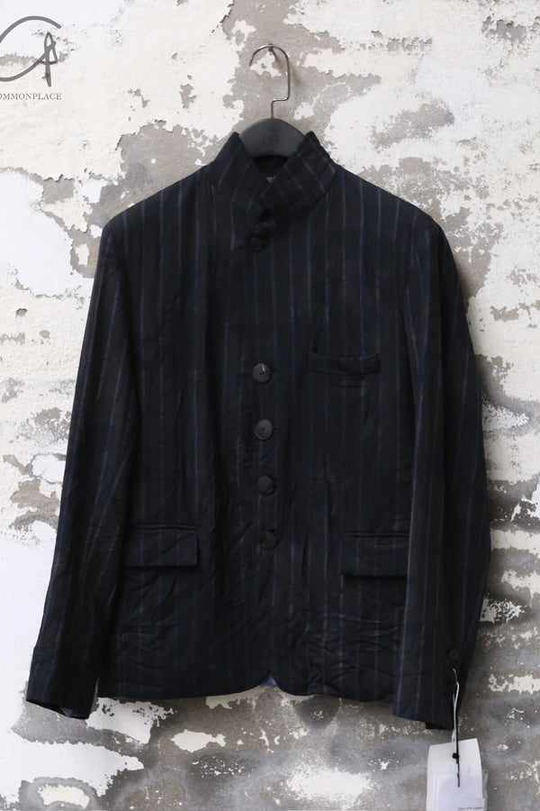 GEOFFREY B. SMALL Handmade Single-breasted Lapel Hand-sewn Jacket GBS-EV8J15-SRHTW Hand-dyed Gray Stripes